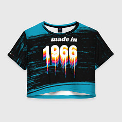 Футболка 3D укороченная женская Made in 1966: liquid art, цвет: 3D-принт