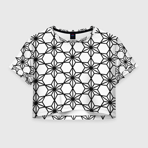 Женский топ Чёрно-белый абстрактный паттерн из звёзд / 3D-принт – фото 1
