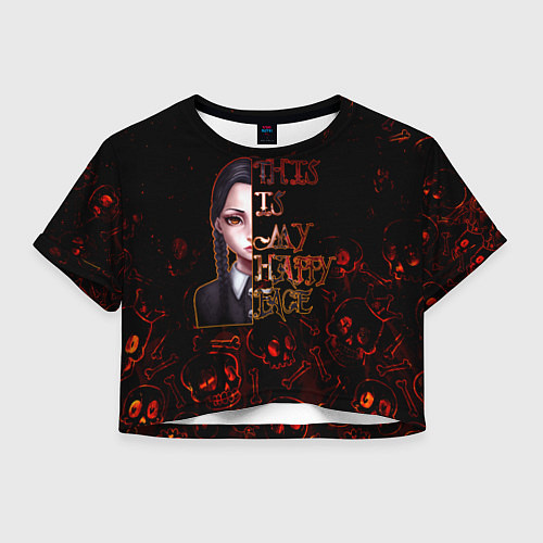 Женский топ Уэнсдей My Happy Face / 3D-принт – фото 1