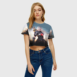 Футболка 3D укороченная женская The Witcher girl art, цвет: 3D-принт — фото 2