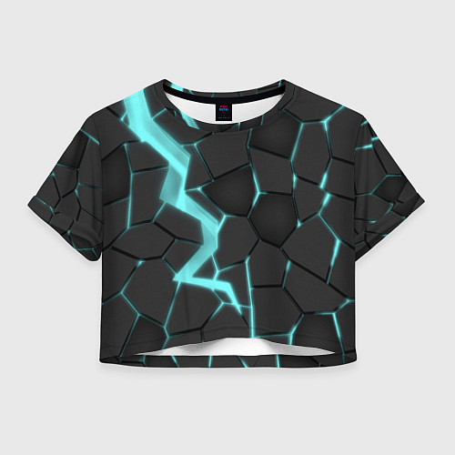 Женский топ Голубой неон / 3D-принт – фото 1