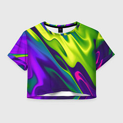 Женский топ Сине-зелёное и фиолетовое абстрактное слияние