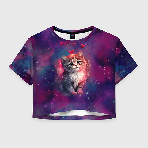Женский топ Космически котенок / 3D-принт – фото 1