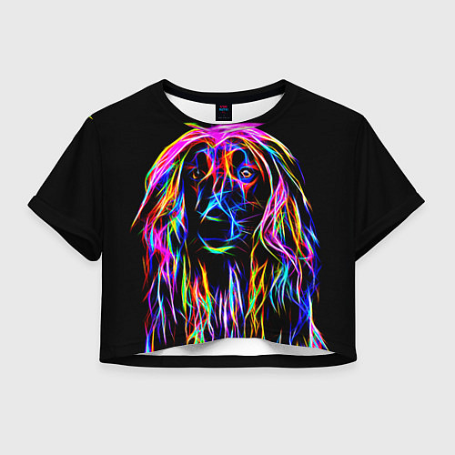 Женский топ Dog - neon lines / 3D-принт – фото 1