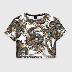 Женский топ Тату японский дракон