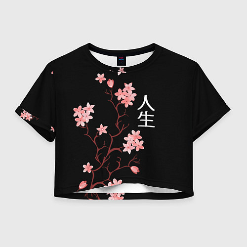 Женский топ Сакура, дерево жизни / 3D-принт – фото 1