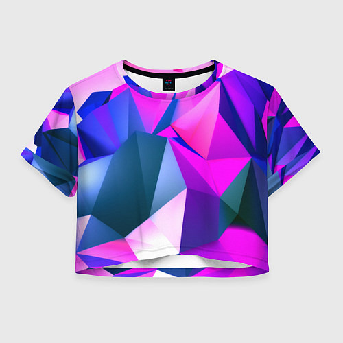 Женский топ Neon blue polygons / 3D-принт – фото 1
