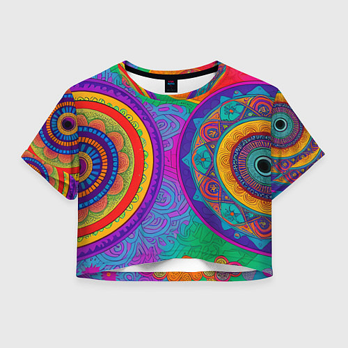 Женский топ Красочные этнические орнаменты / 3D-принт – фото 1