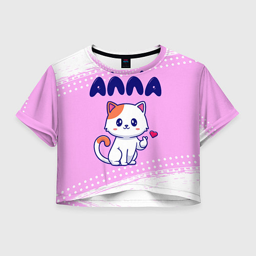 Женский топ Алла кошечка с сердечком / 3D-принт – фото 1