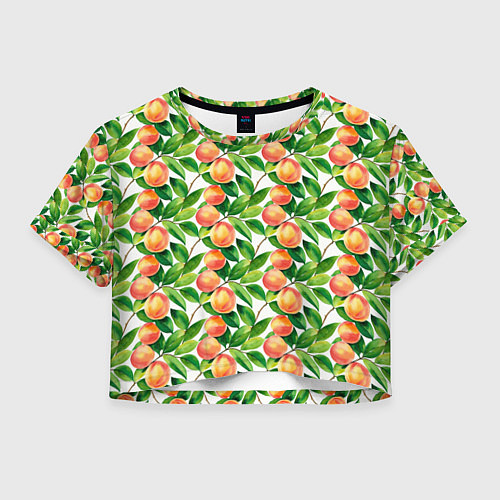 Женский топ Персики акварельный паттерн / 3D-принт – фото 1