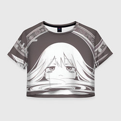 Футболка 3D укороченная женская Грустная аниме девушка, цвет: 3D-принт