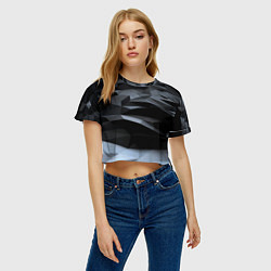 Футболка 3D укороченная женская Хромированные осколки броня, цвет: 3D-принт — фото 2