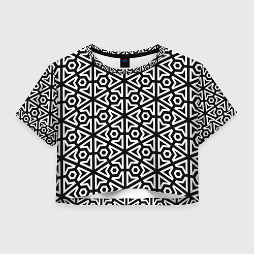 Женский топ Чёрный и белый ромбический паттерн / 3D-принт – фото 1