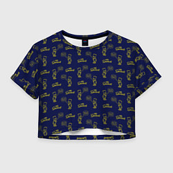 Футболка 3D укороченная женская Bart pattern Eat my shorts, цвет: 3D-принт