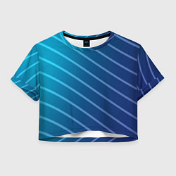 Футболка 3D укороченная женская Волны и полосы, цвет: 3D-принт