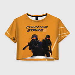 Футболка 3D укороченная женская Counter Strike 2, цвет: 3D-принт