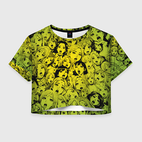 Женский топ Ahegao: Лайм / 3D-принт – фото 1