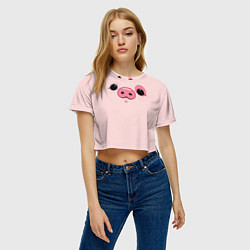 Футболка 3D укороченная женская Пухля, цвет: 3D-принт — фото 2