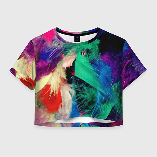 Женский топ Неоновые перья павлина / 3D-принт – фото 1
