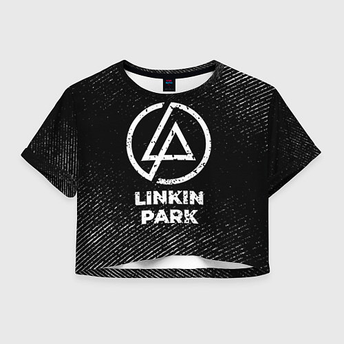 Женский топ Linkin Park с потертостями на темном фоне / 3D-принт – фото 1