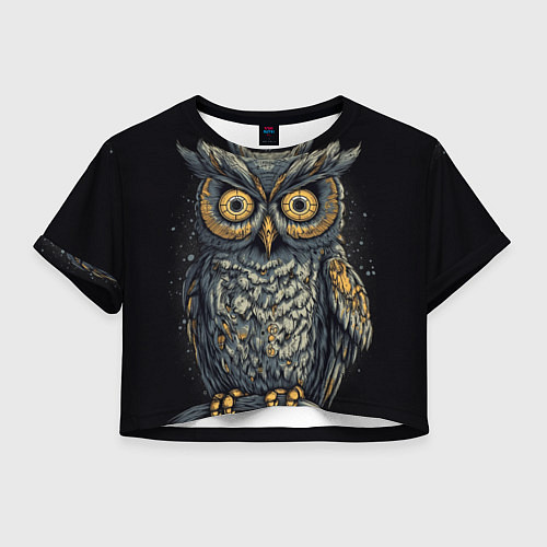 Женский топ Сова: арт нейросети / 3D-принт – фото 1
