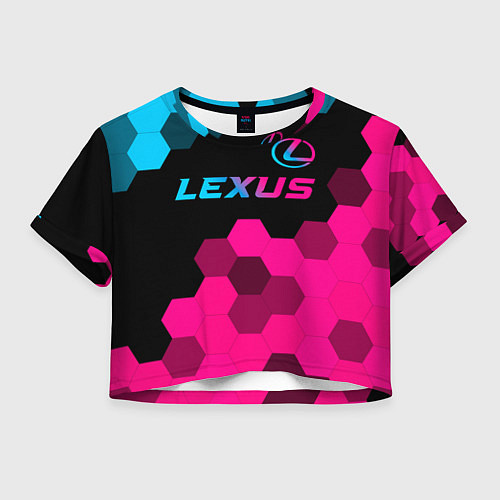 Женский топ Lexus - neon gradient: символ сверху / 3D-принт – фото 1