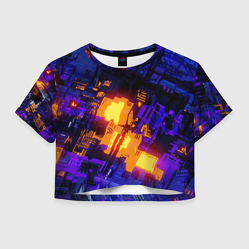 Женский топ Фиолетовая и оранжевая схема / 3D-принт – фото 1