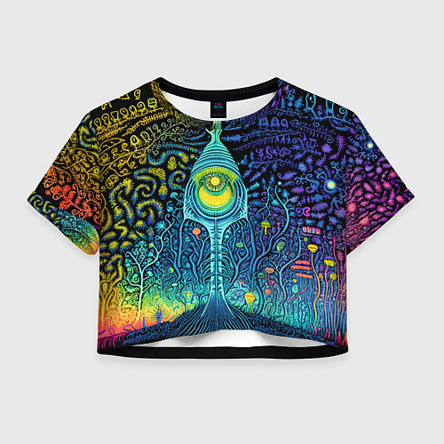 Женский топ Психоделика разноцветная - нейронная сеть / 3D-принт – фото 1