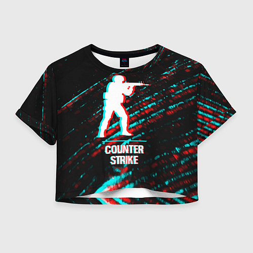 Женский топ Counter Strike в стиле glitch и баги графики на те / 3D-принт – фото 1