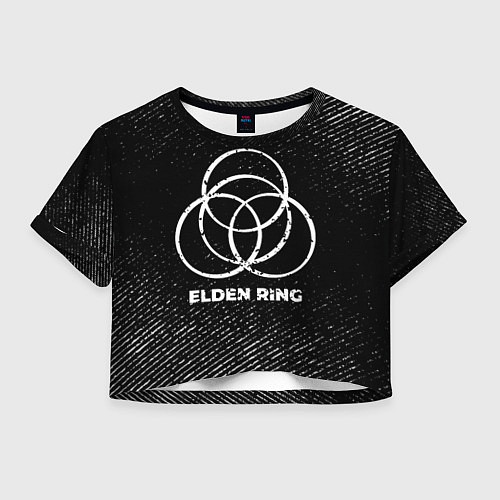 Женский топ Elden Ring с потертостями на темном фоне / 3D-принт – фото 1
