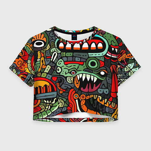 Женский топ Монстры в зеленом и оранжевом - нейросеть / 3D-принт – фото 1