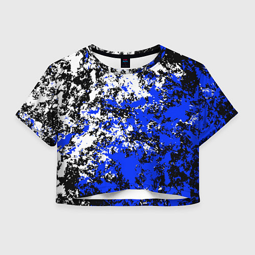 Женский топ Белая и синяя краска / 3D-принт – фото 1
