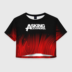 Футболка 3D укороченная женская Asking Alexandria red plasma, цвет: 3D-принт