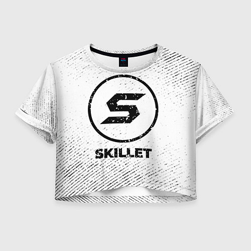 Женский топ Skillet с потертостями на светлом фоне / 3D-принт – фото 1