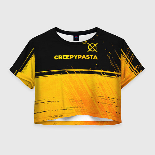 Женский топ CreepyPasta - gold gradient: символ сверху / 3D-принт – фото 1