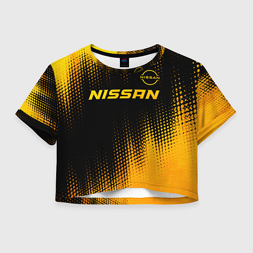 Женский топ Nissan - gold gradient: символ сверху / 3D-принт – фото 1