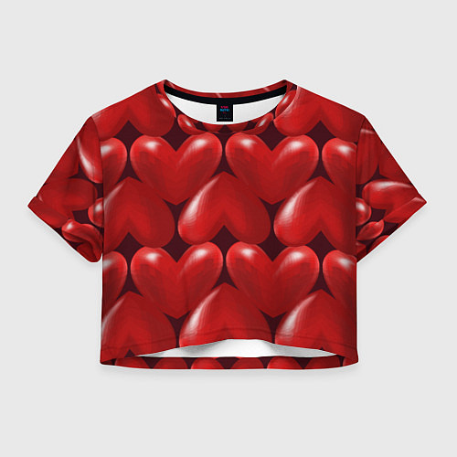Женский топ Red hearts / 3D-принт – фото 1