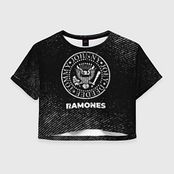 Женский топ Ramones с потертостями на темном фоне