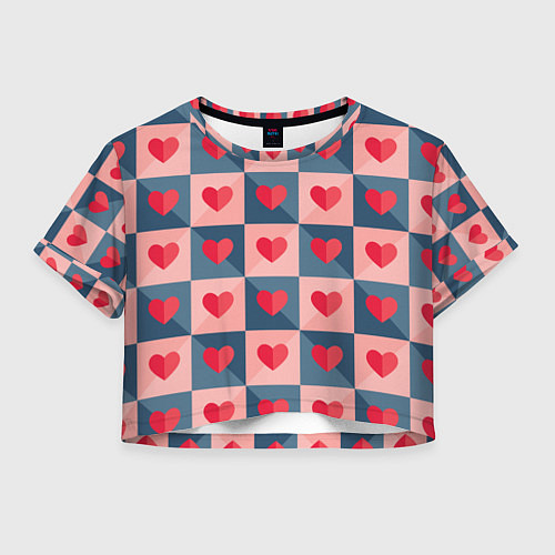 Женский топ Pettern hearts / 3D-принт – фото 1