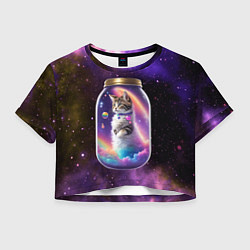 Женский топ Котик в звездном небе