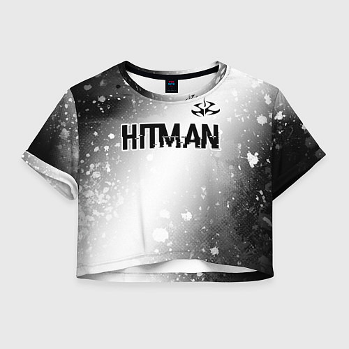 Женский топ Hitman glitch на светлом фоне: символ сверху / 3D-принт – фото 1