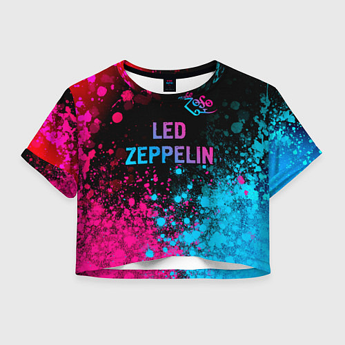 Женский топ Led Zeppelin - neon gradient: символ сверху / 3D-принт – фото 1