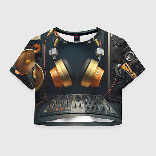Женский топ Золотые наушники / 3D-принт – фото 1