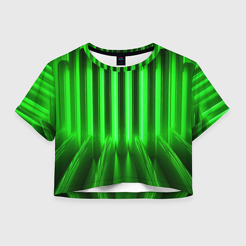 Женский топ Зеленые неоновый световой фон / 3D-принт – фото 1