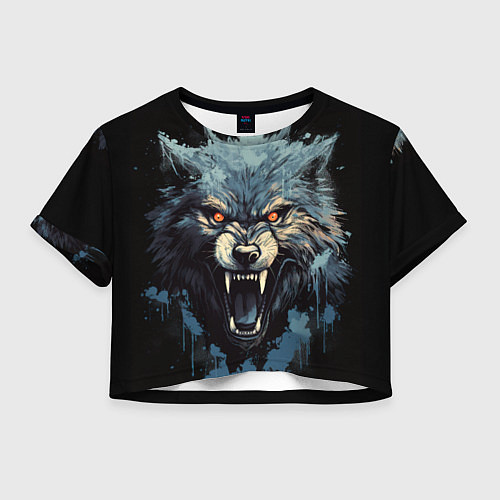 Женский топ Blue black wolf / 3D-принт – фото 1