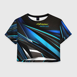 Женский топ Cyberpunk 2077 phantom liberty black blue abstract