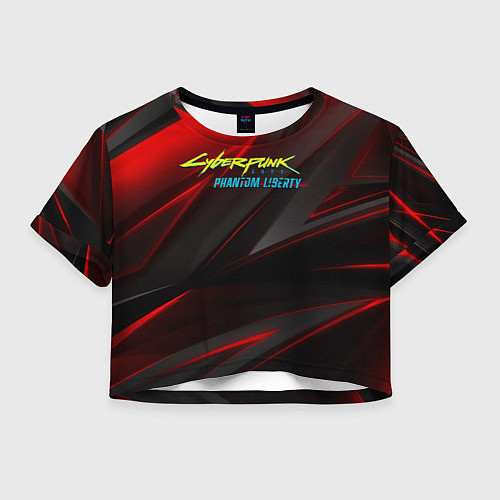 Женский топ Cyberpunk 2077 phantom liberty red black logo / 3D-принт – фото 1