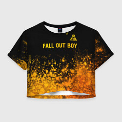 Женский топ Fall Out Boy - gold gradient: символ сверху