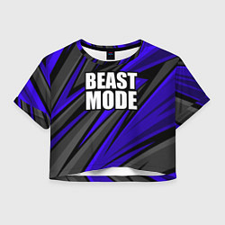 Футболка 3D укороченная женская Beast mode - синяя униформа, цвет: 3D-принт
