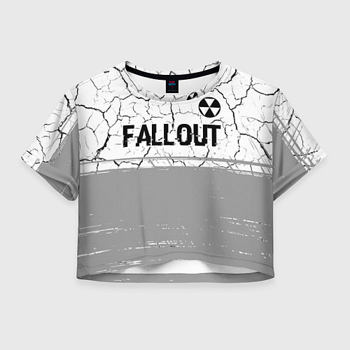 Женский топ Fallout glitch на светлом фоне: символ сверху / 3D-принт – фото 1
